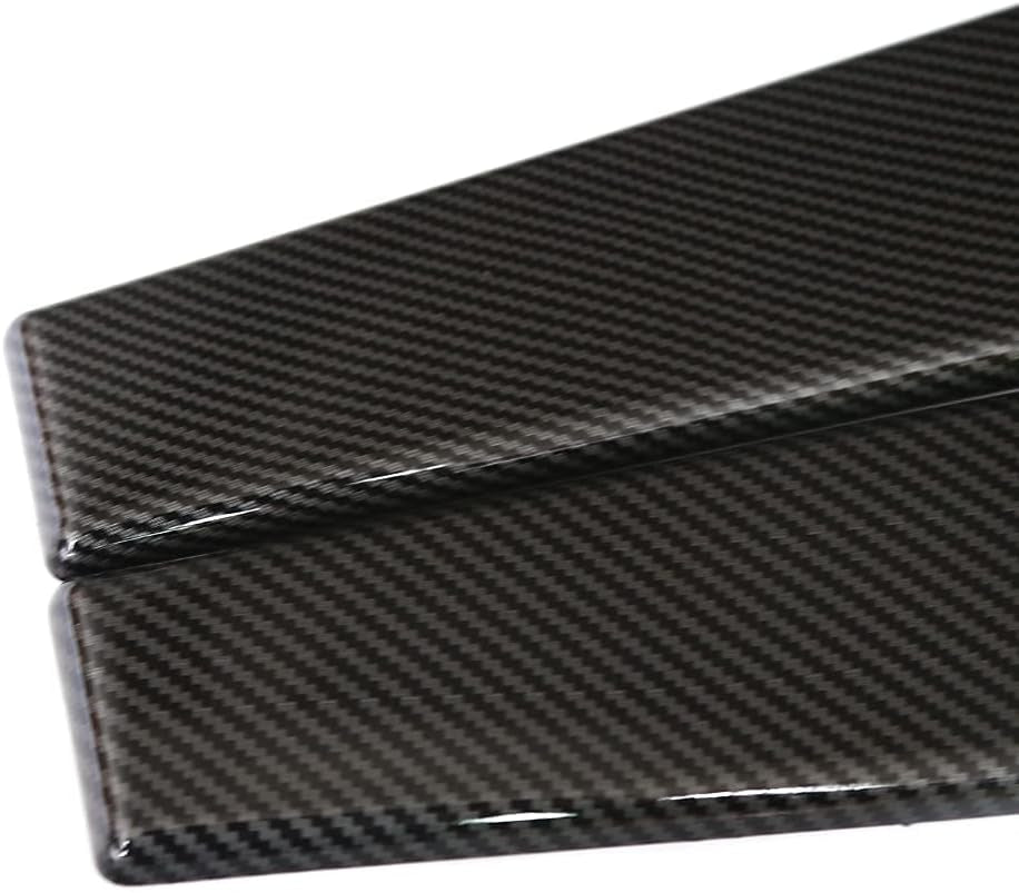 Universal Car Side Skirts Rocker Splitters Diffusers Winglet Wings Extension Rocker Panel Body Kit (Black-Carbon Fiber, 45CM)