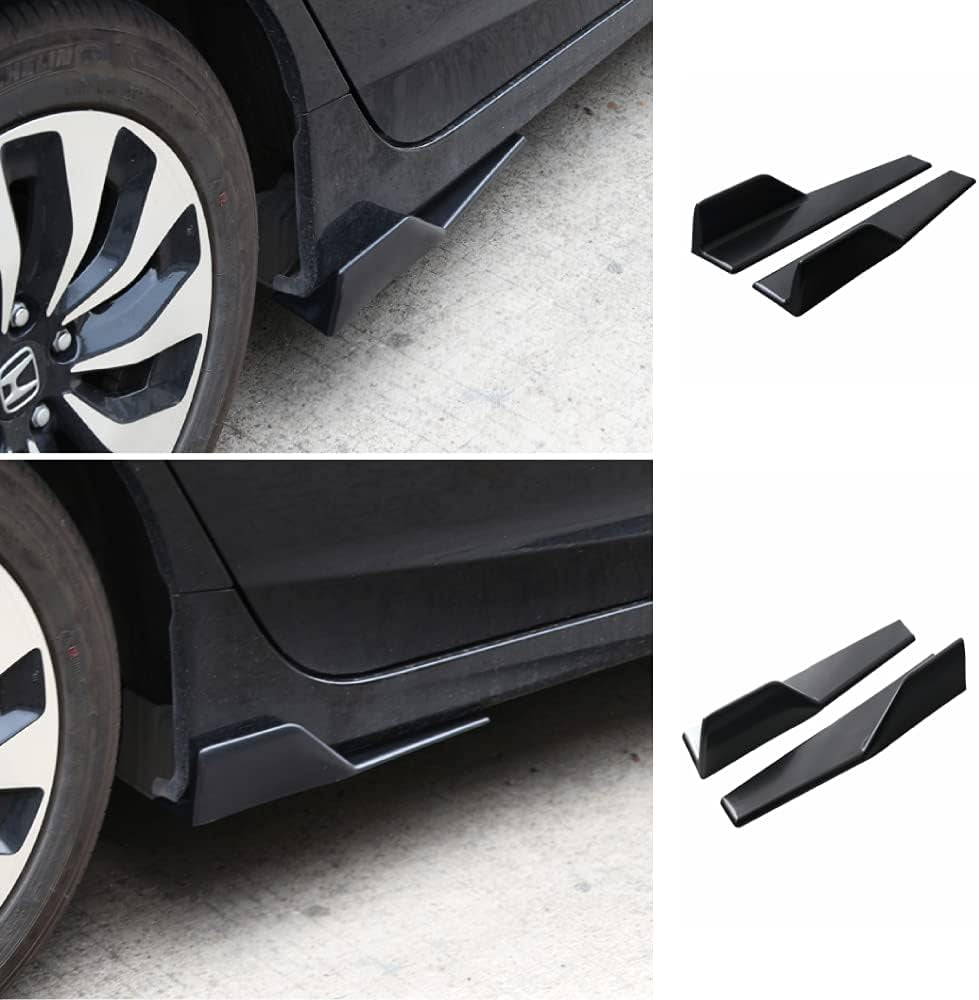 Universal Car Side Skirts Rocker Splitters Diffusers Winglet Wings Extension Rocker Panel Body Kit(Black, 45CM)