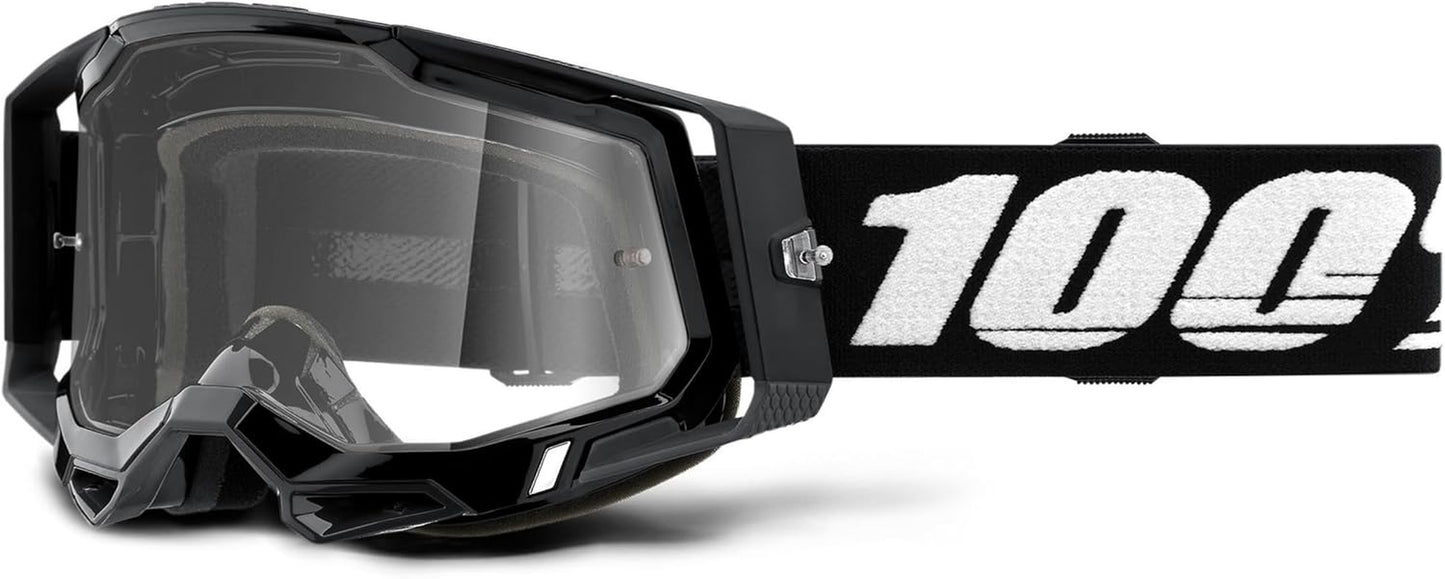 Racecraft 2 Goggles - Mountain Bike & Motocross Goggles - Eyewear for Motocross & Mountain Biking - Black, Clear Lens