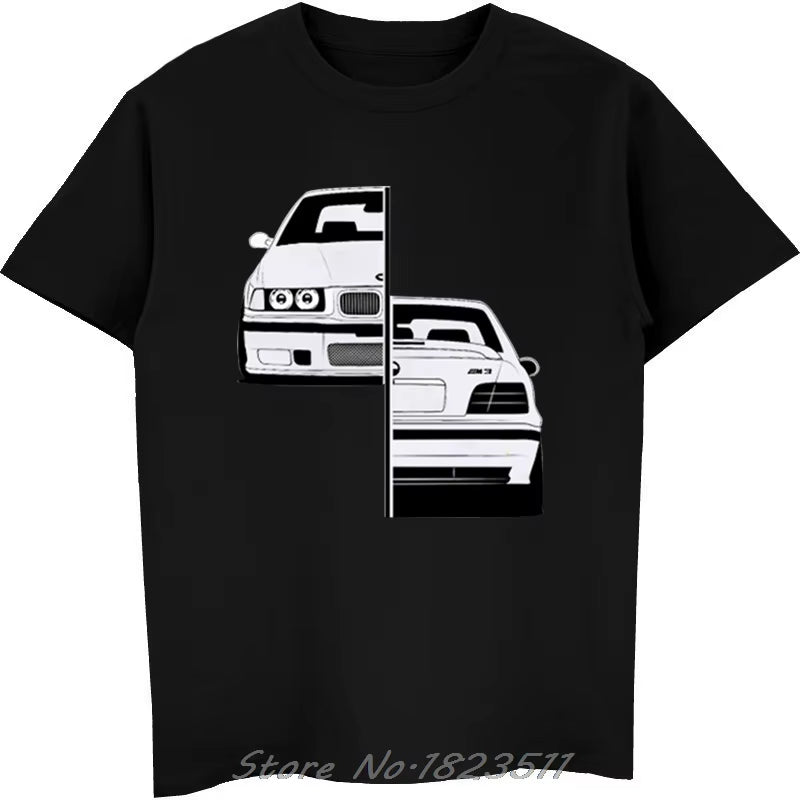 Cool Automotive Car Turbo E30 E36 E46 T Shirt Men Anime T-Shirts plus Size Tee Shirt Homme Classic Vintage Tshirt Men Camisetas