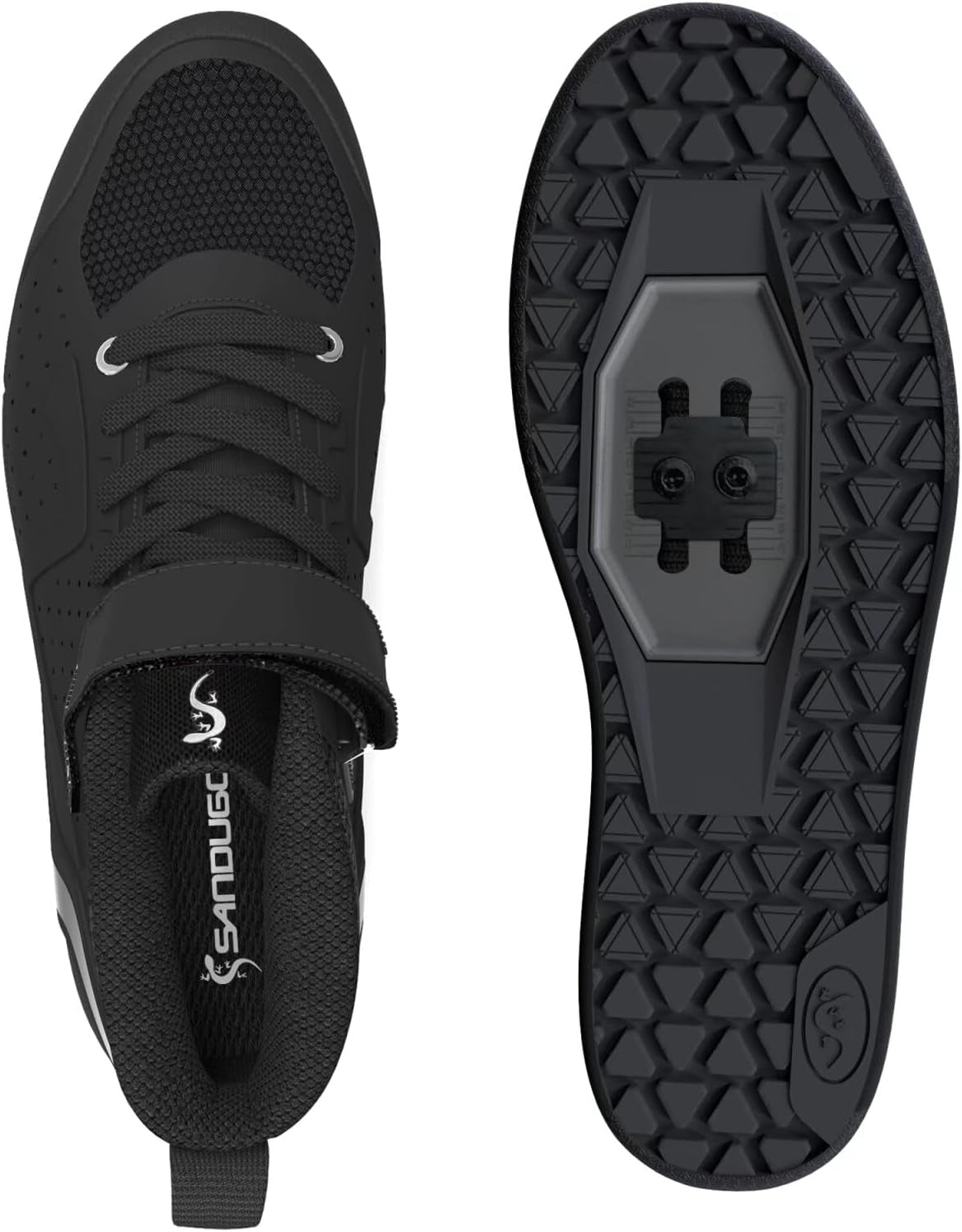 Mens MTB Mountain Bike SPD Cycling Shoes,Suitable Mountain Biking DH Enduro, Compatible All 2 Bolts Pedals,Black