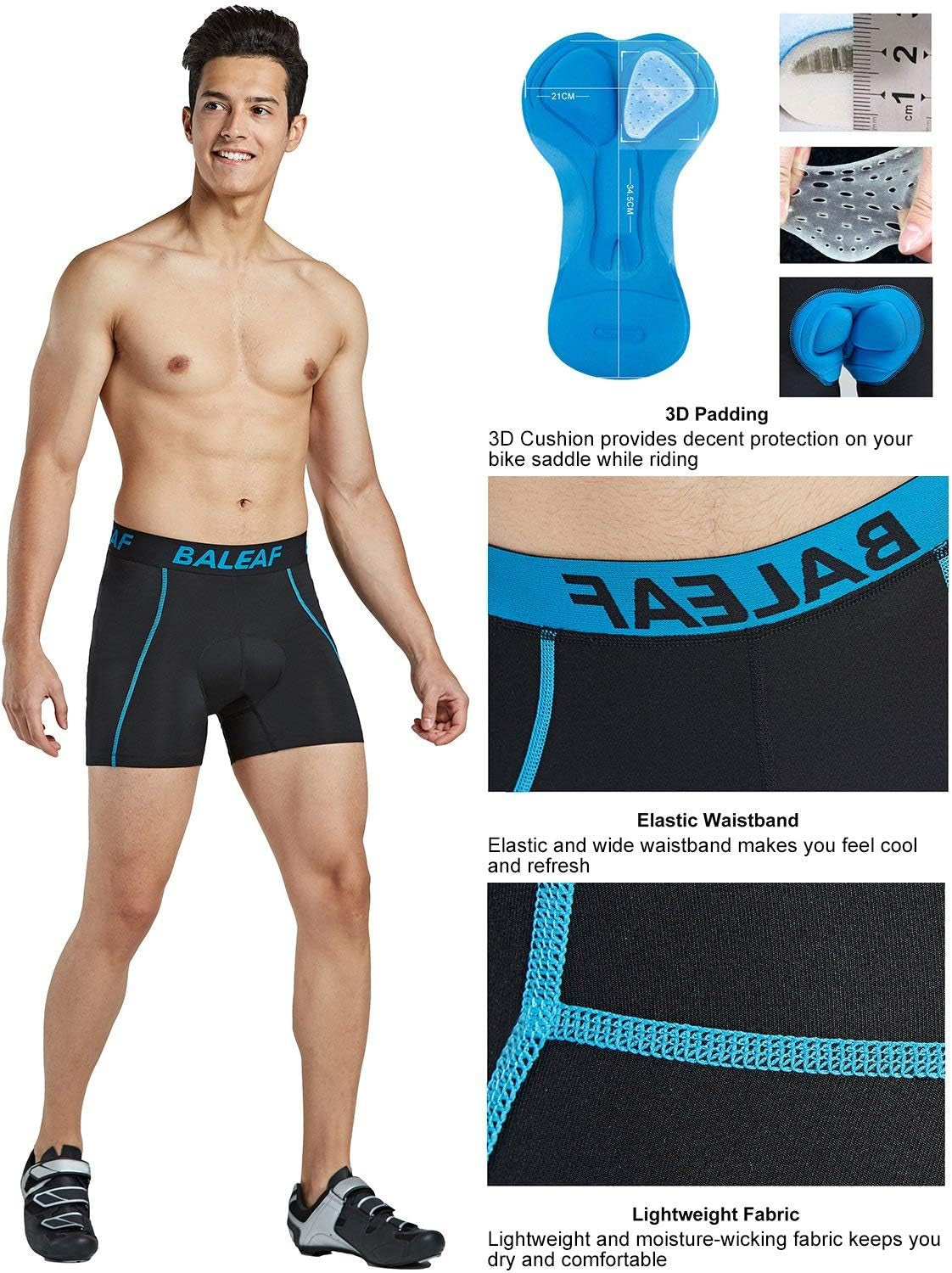 Men'S 3D Padded Bike Shorts Cycling Underwear MTB Liner