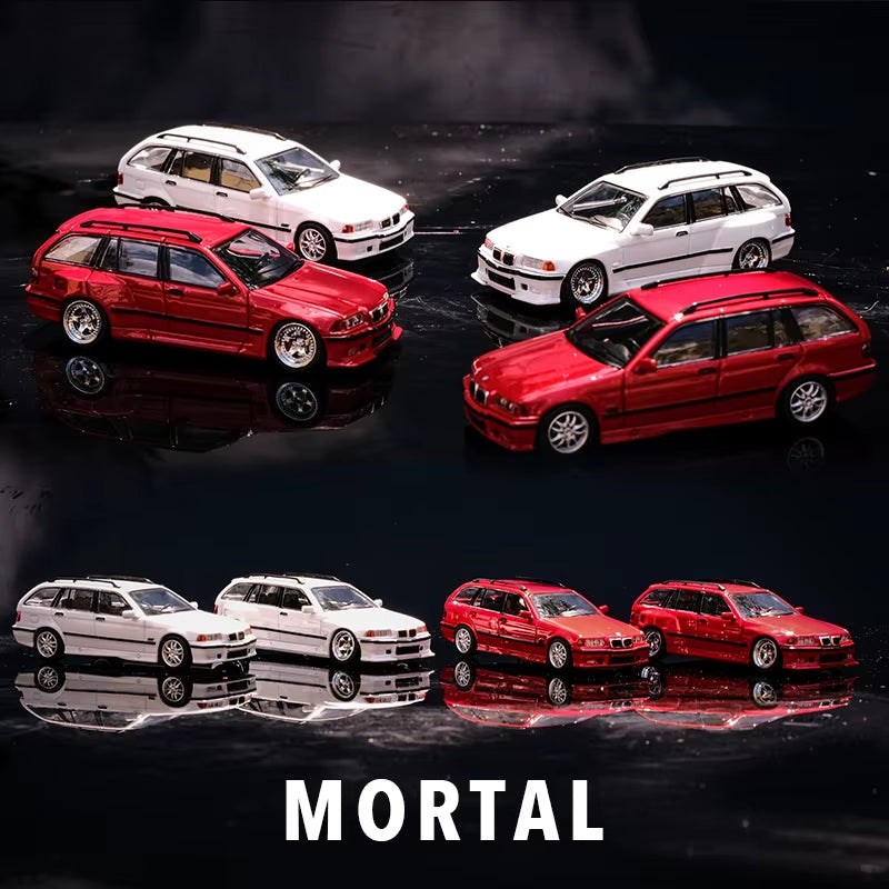Mortal 1/64 3 Series E36 Wagon Diecast Model Car Limited Edition Acrylic Display Collection Ornaments