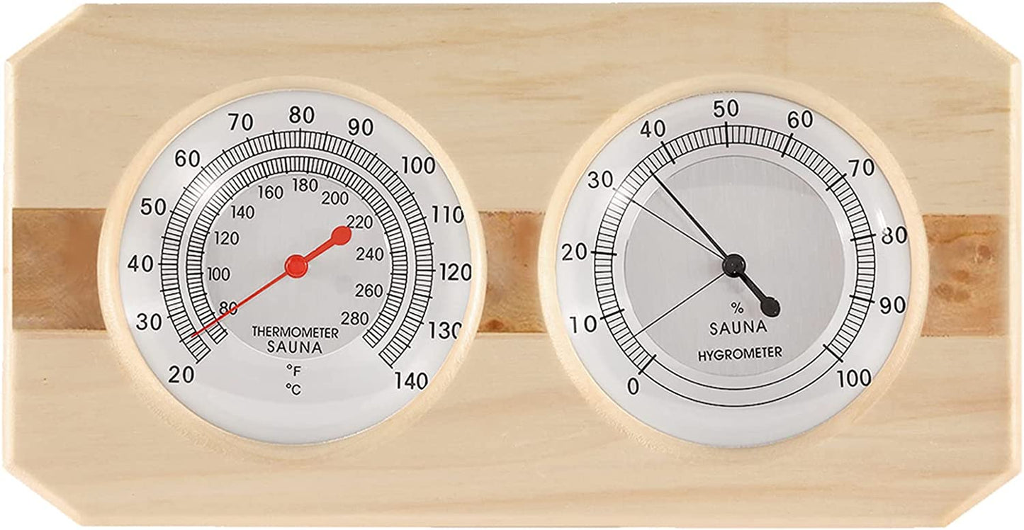 Sauna Thermometer 2 in 1 Wooden Fahrenheit Thermometer Hygrometer for Sauna Indoor Hygrothermograph for Family Hotel Sauna Room