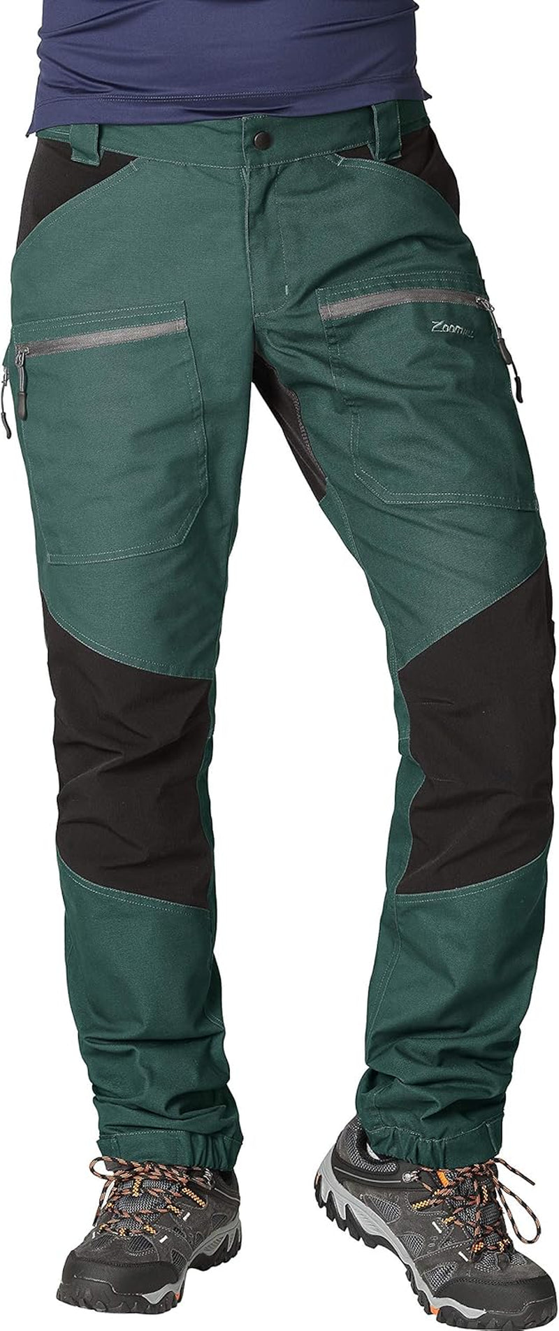 Mens Pro Hiking Stretch Pants Cargo Trouser Water-Resistant Tactical Outdoor Working Pants (Dearkes Spruce, M)