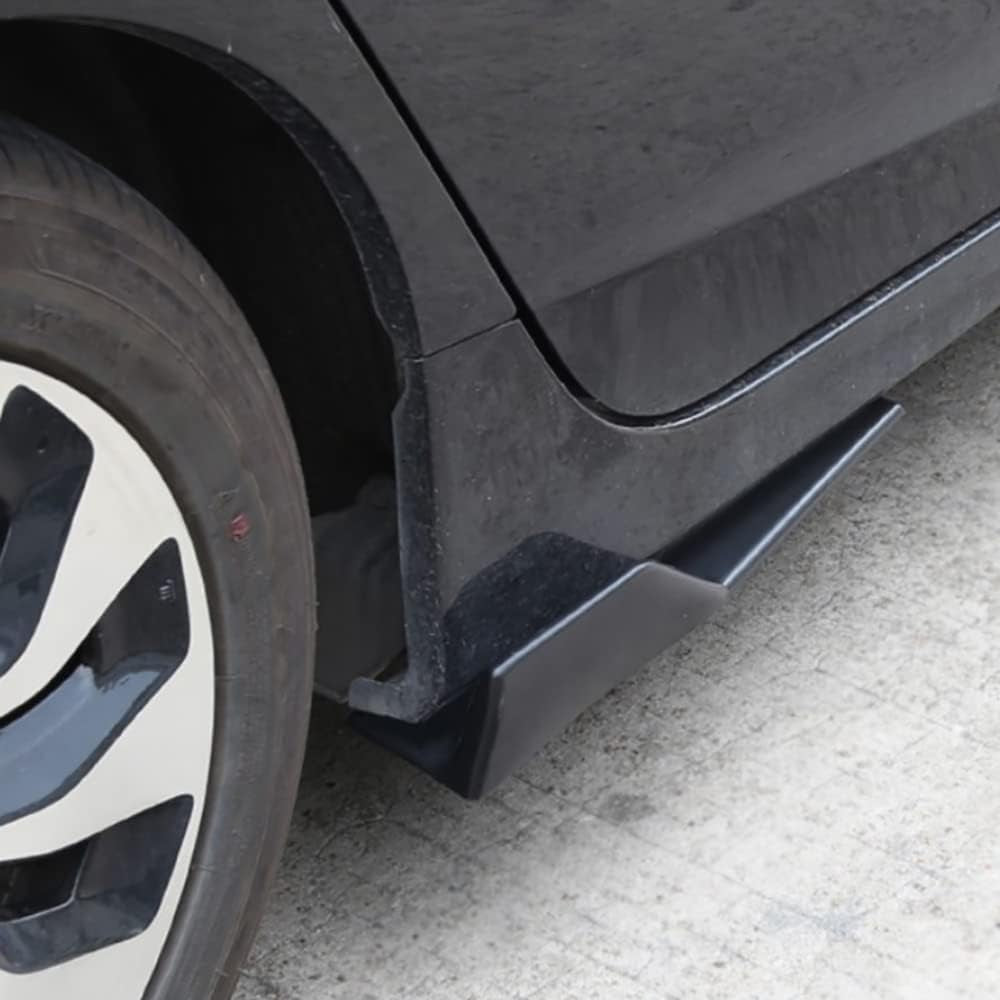 Universal Car Side Skirts Rocker Splitters Diffusers Winglet Wings Extension Rocker Panel Body Kit (Black-Carbon Fiber, 45CM)