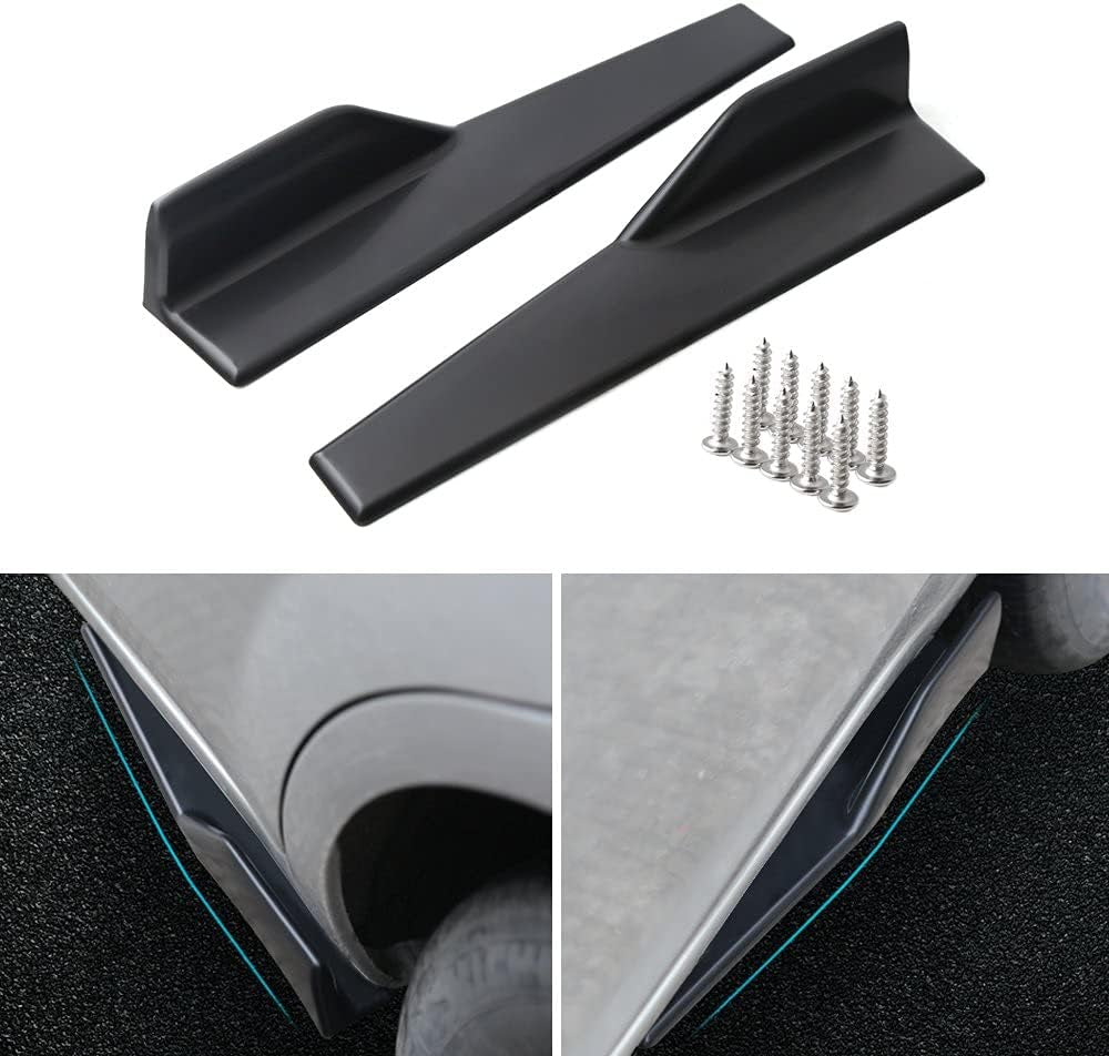 Universal Car Side Skirts Rocker Splitters Diffusers Winglet Wings Extension Rocker Panel Body Kit(Black, 45CM)