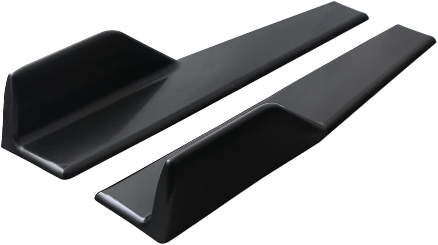 Universal Car Side Skirts Rocker Splitters Diffusers Winglet Wings Extension Rocker Panel Body Kit(Black, 45CM)