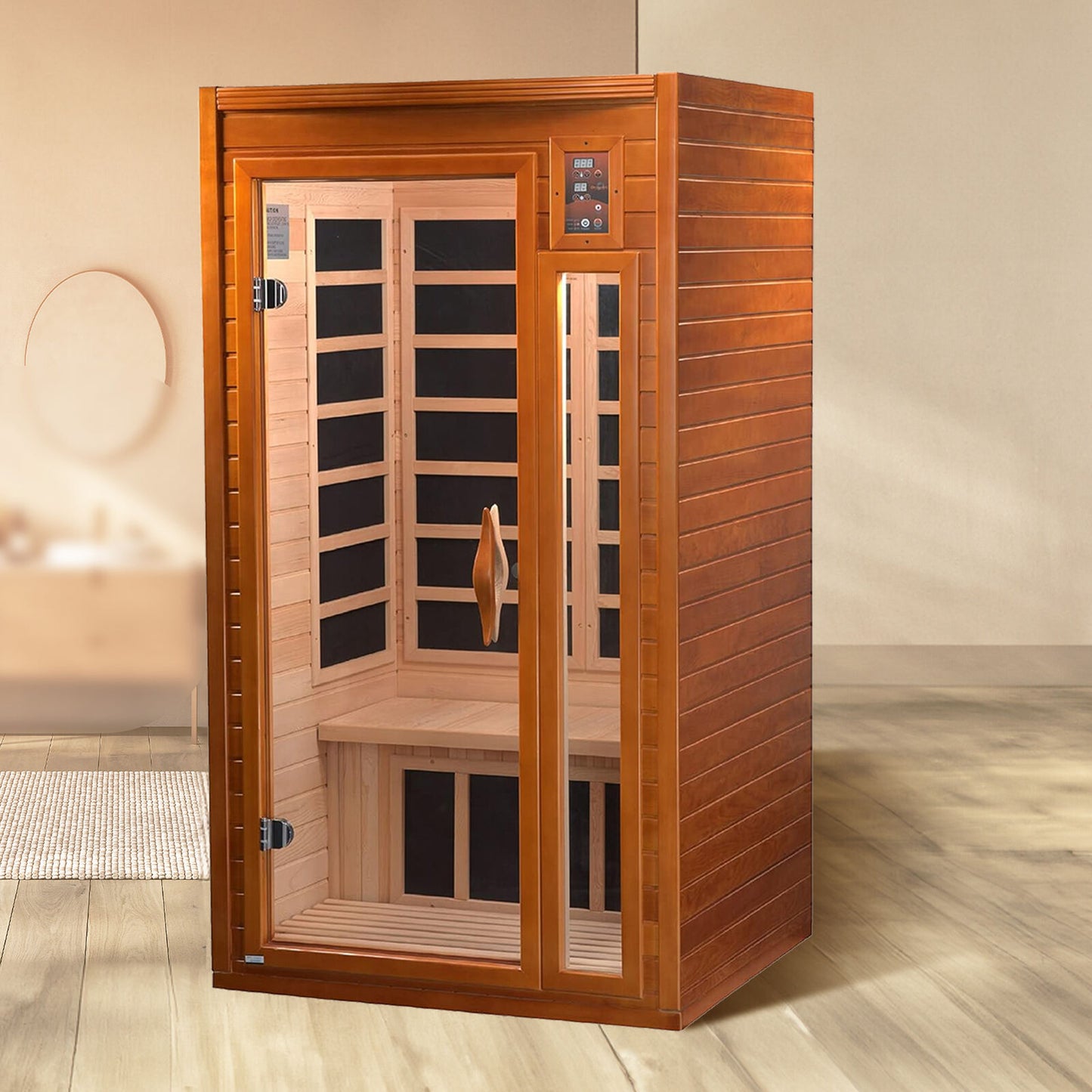 Dynamic Saunas Barcelona 1 to 2 Person Hemlock Wood Infrared Sauna for Home