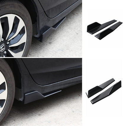 Universal Car Side Skirts Rocker Splitters Diffusers Winglet Wings Extension Rocker Panel Body Kit(Black, 45CM)