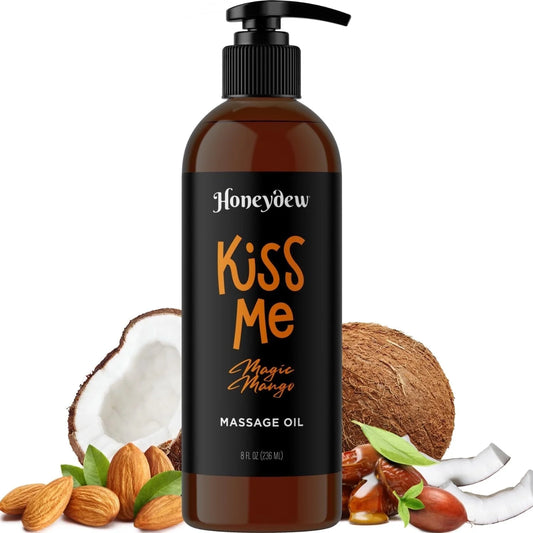 Mango Sensual Massage Oil for Couples - Alluring Tropical Full Body Massage Oil for Date Night and Nourishing Body Moisturizer with Sweet Almond - Vegan Non Staining Non Greasy Smooth Gliding Formula