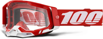 Racecraft 2 Goggles - Mountain Bike & Motocross Goggles - Eyewear for Motocross & Mountain Biking - Red, Clear Lens