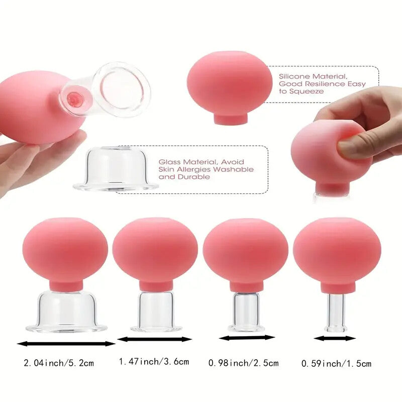 Cupping Therapy Set Professional Massage Therapy Studio Home Glass Silicone Cups