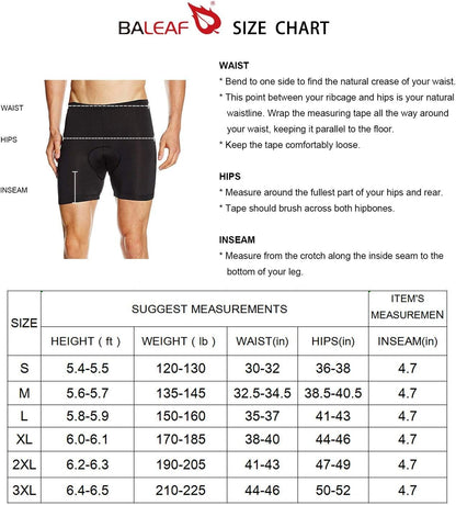 Men'S 3D Padded Bike Shorts Cycling Underwear MTB Liner
