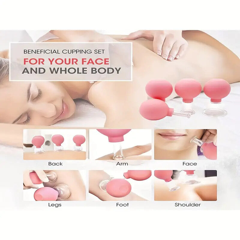 Cupping Therapy Set Professional Massage Therapy Studio Home Glass Silicone Cups