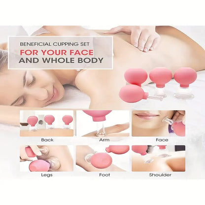 Cupping Therapy Set Professional Massage Therapy Studio Home Glass Silicone Cups