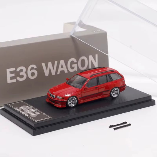 Mortal 1/64 3 Series E36 Wagon Diecast Model Car Limited Edition Acrylic Display Collection Ornaments
