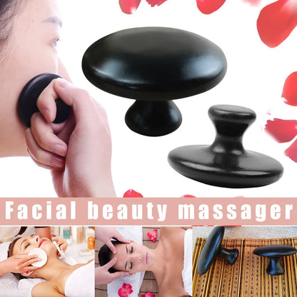 Smooth Mushroom Shape Face Massage Stone Lava Basalt Hot Stone for Spa Massage Therapy Body Facial Massage Stone