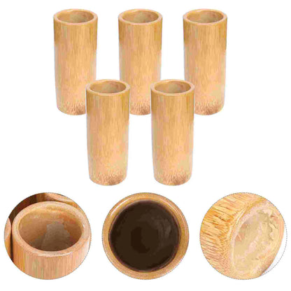 5 Pcs Bamboo Cupping Suction Cups for Wooden Household Massage Therapy Professional