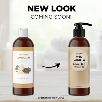Vanilla Sensual Massage Oil for Couples - Relaxing Full Body Massage Oil for Date Night with Moisturizing Coconut and Sweet Almond Oil - Vegan Non Staining Non Greasy Silky Smooth Gliding Formula