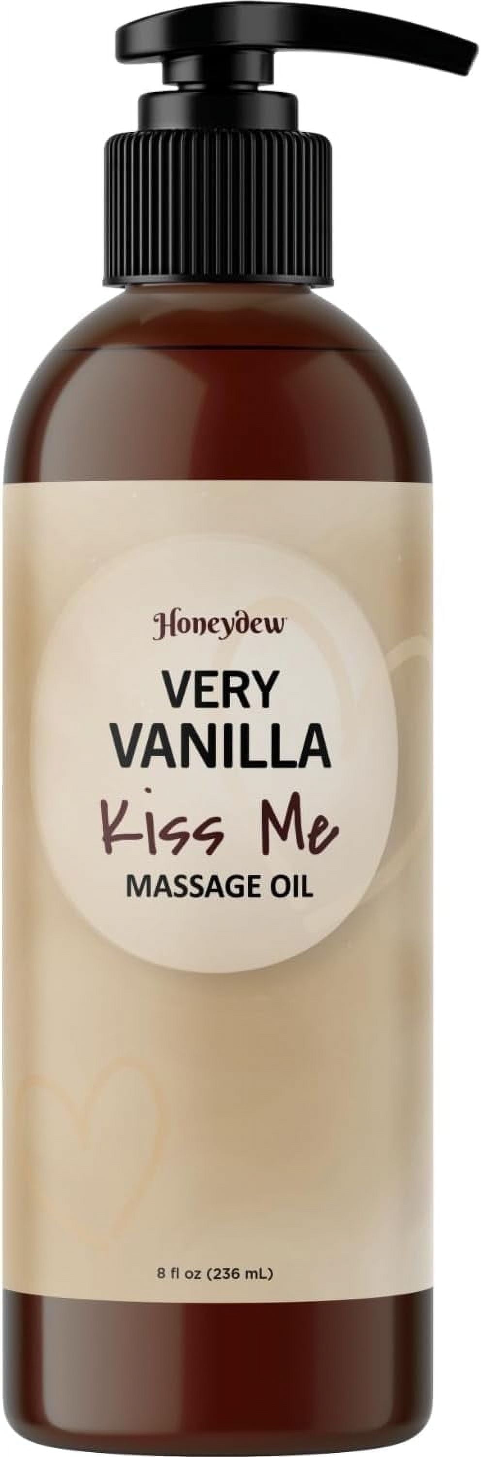 Vanilla Sensual Massage Oil for Couples - Relaxing Full Body Massage Oil for Date Night with Moisturizing Coconut and Sweet Almond Oil - Vegan Non Staining Non Greasy Silky Smooth Gliding Formula