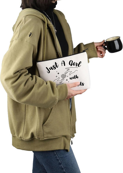 Massage Therapist Appreciation Gift Just a G-Irl with Healing Hands Makeup Bag Massage Therapy Cosmetic Bag Masseur Graduation Gift (With Healing Hands M)