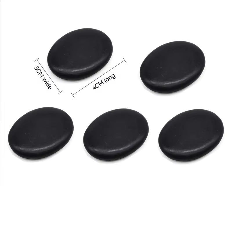 1/5Pcs Hot Stone Massage SPA Basalt Stone Relieve Stress Back Pain Therapy Massage Stone Back Massage Hot Compress Massage Tools