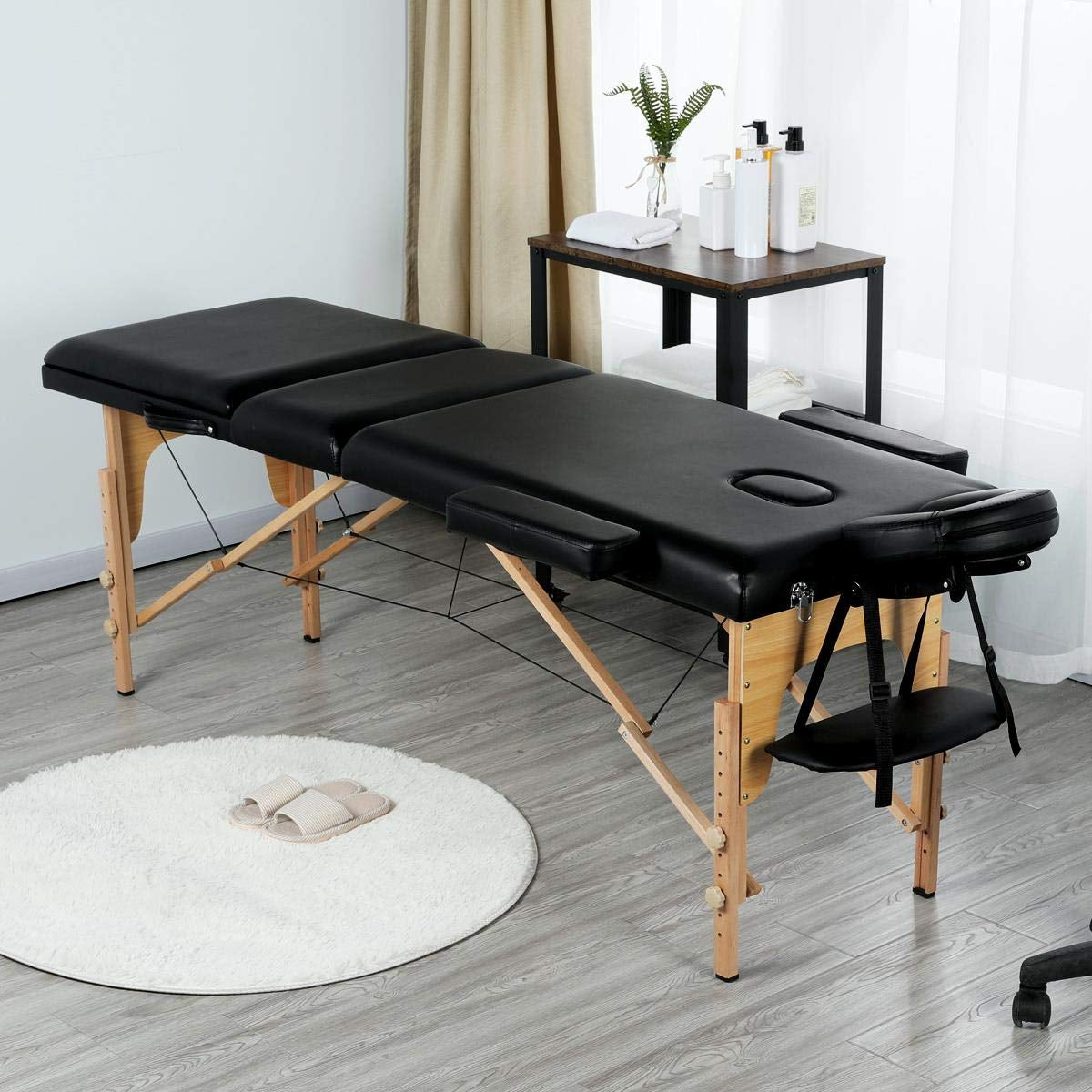Massage Table Portable Adjustable Massage Bed Foldable Massage Therapy Table 3 F