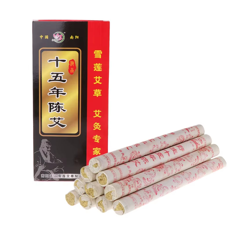 10Pcs 15 Years Aging Moxa Roll Stick Moxibustion Acupuncture Massage Therapy New