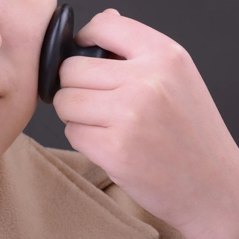 Smooth Mushroom Shape Face Massage Stone Lava Basalt Hot Stone for Spa Massage Therapy Body Facial Massage Stone